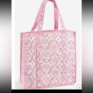 Strawflower 🌸Paisley Floral Quilted Block Print Tote Bag